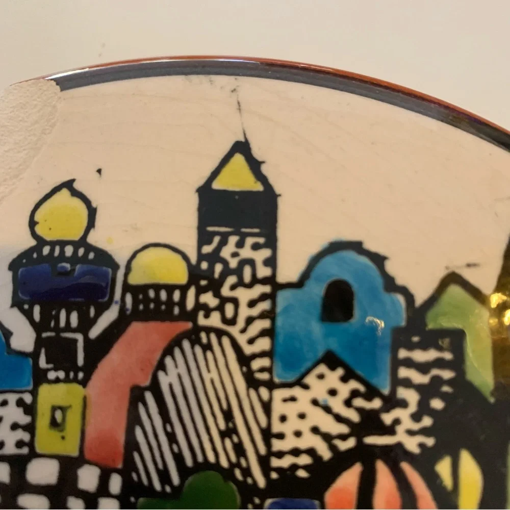 🕌🌍 Colorful Jerusalem Souvenir Plate – Bring the Holy City to Your Home! 🌍🕌
